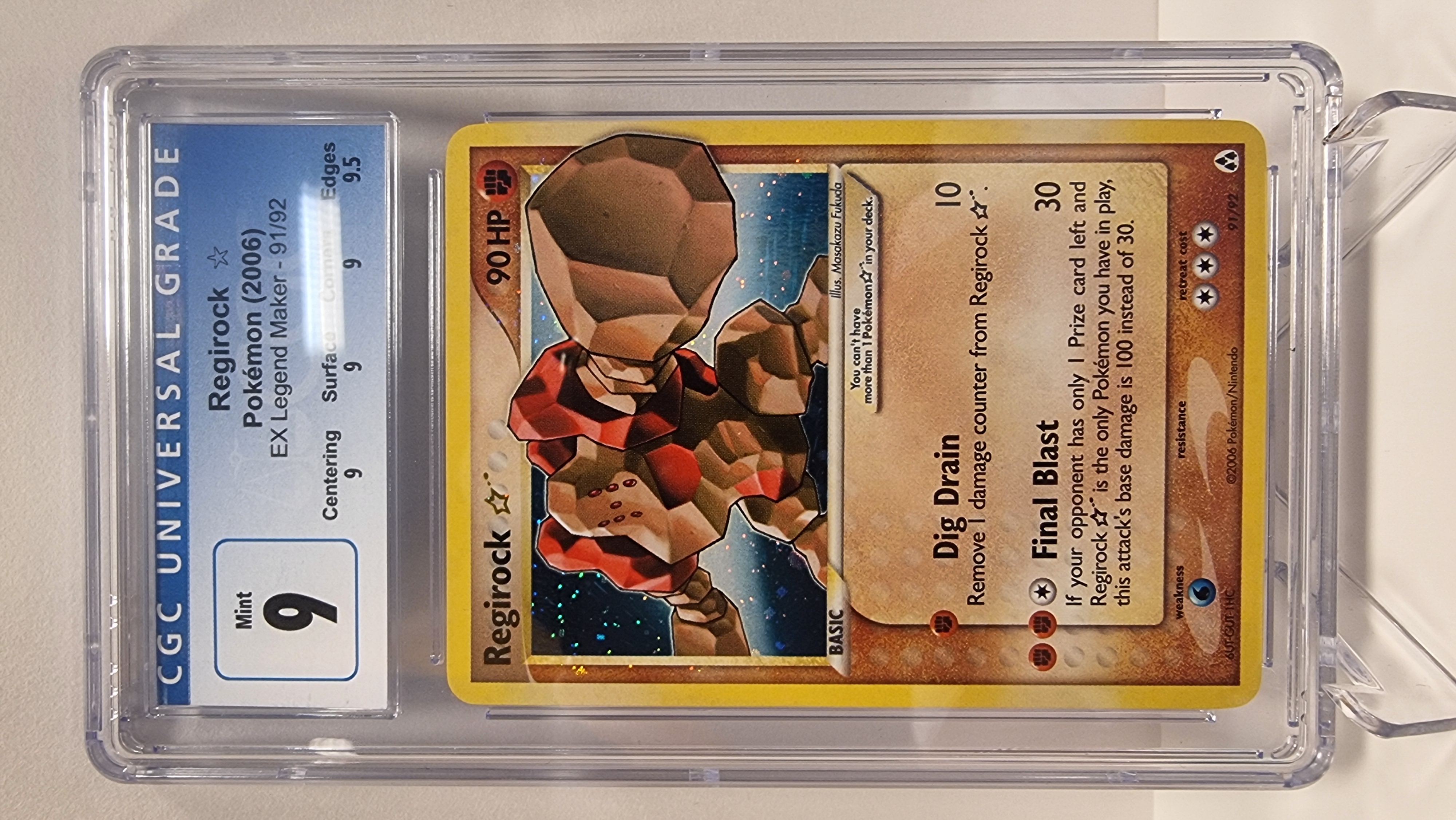 2006 EX Legend Make - Regirock Gold Star Rare - CGC 9