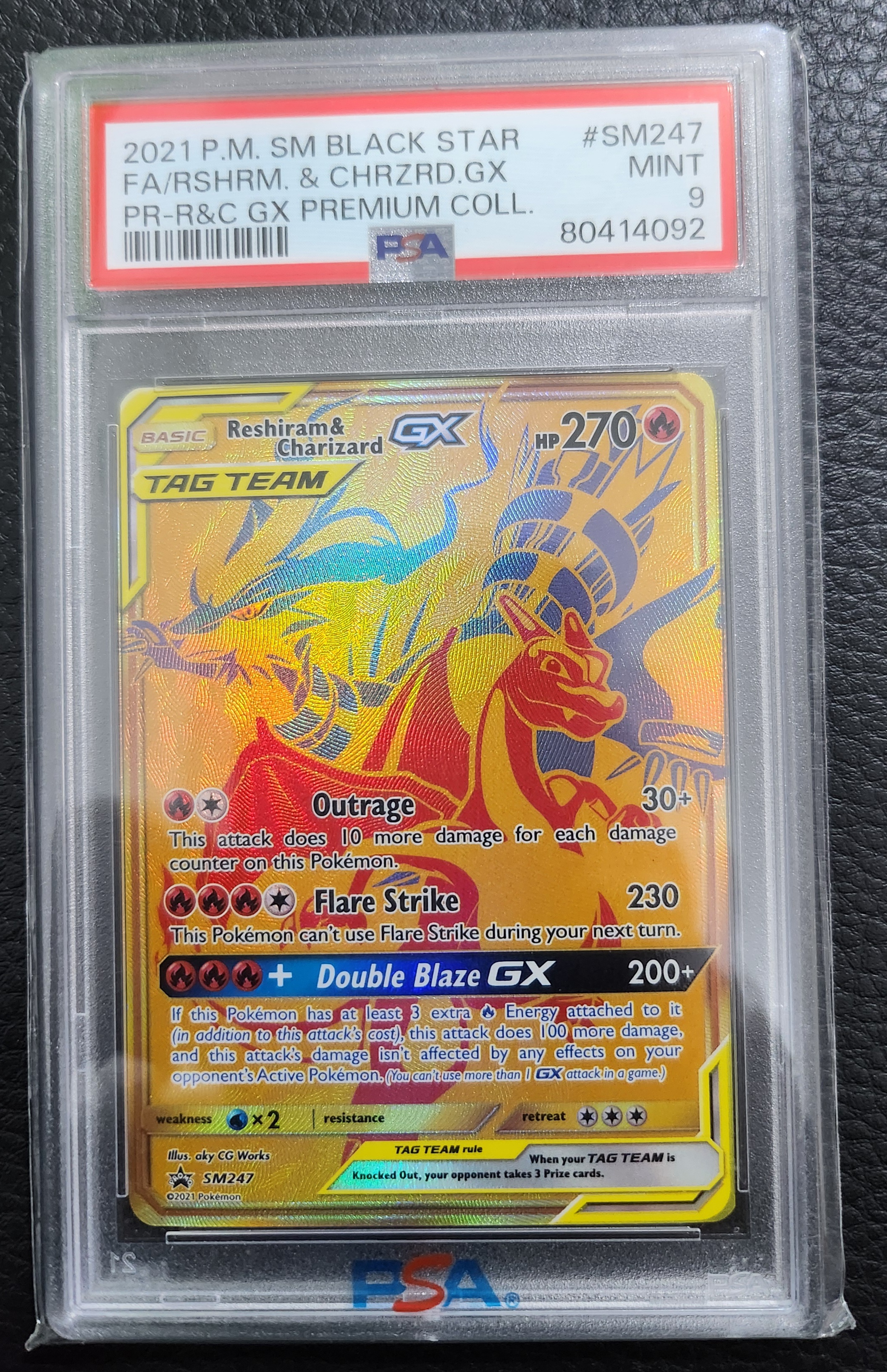 Reshiram & Charizard GX PSA 9