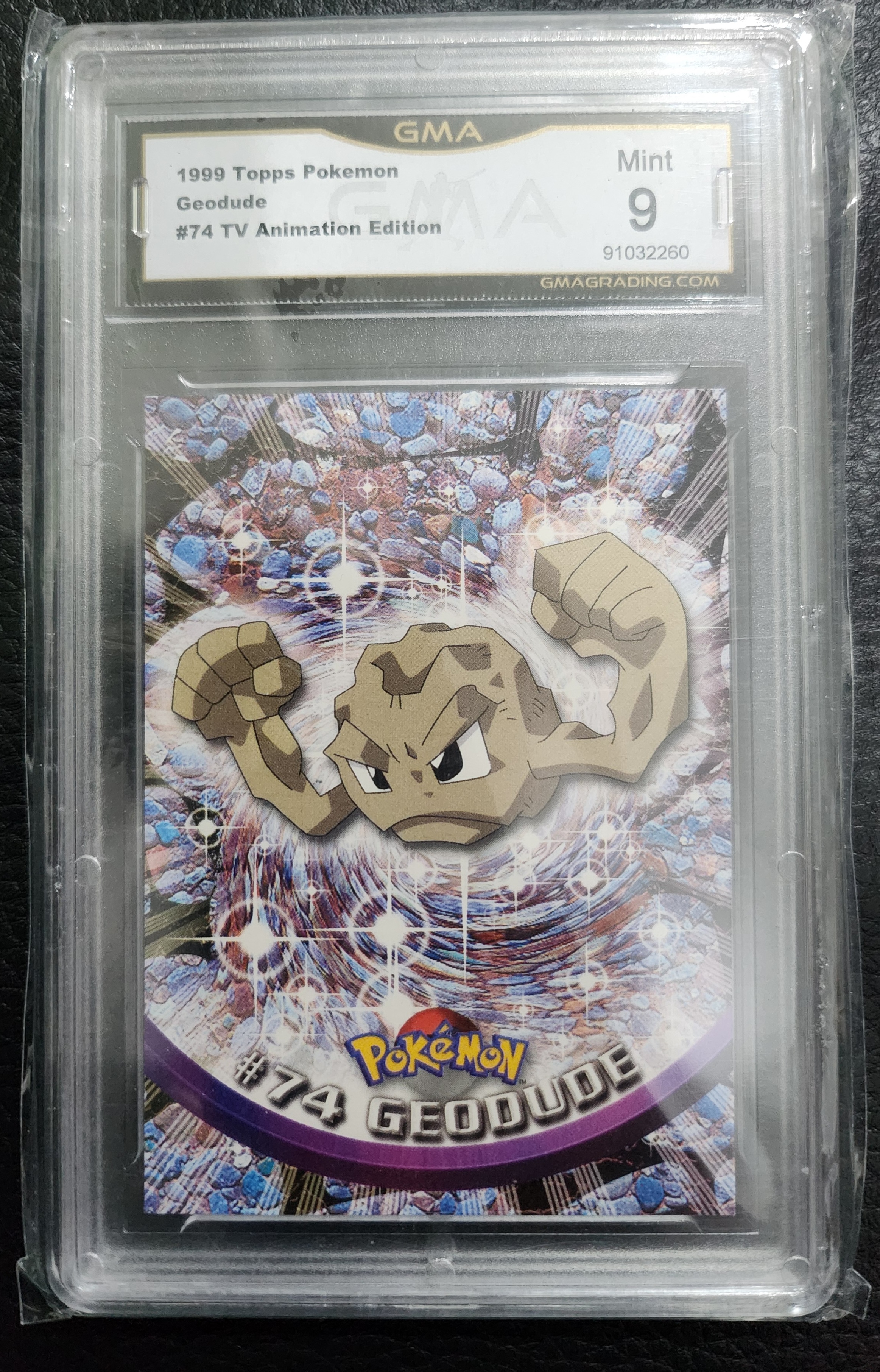 Geodude 1999 Topps #74 GMA Grade 9