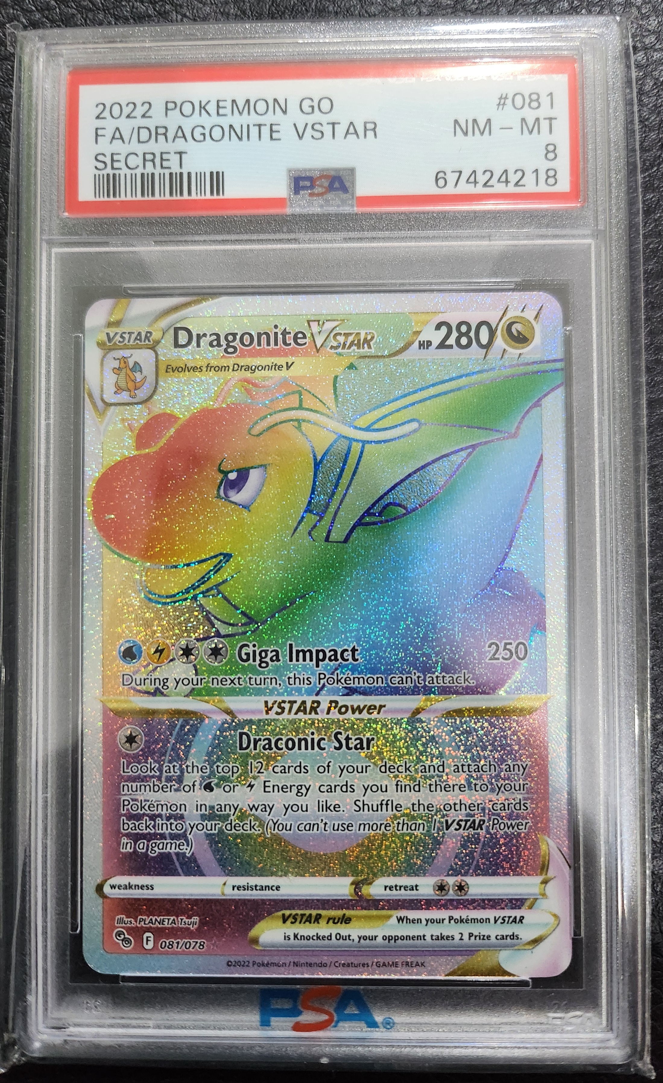 Dragonite Vstar 081 PSA 8
