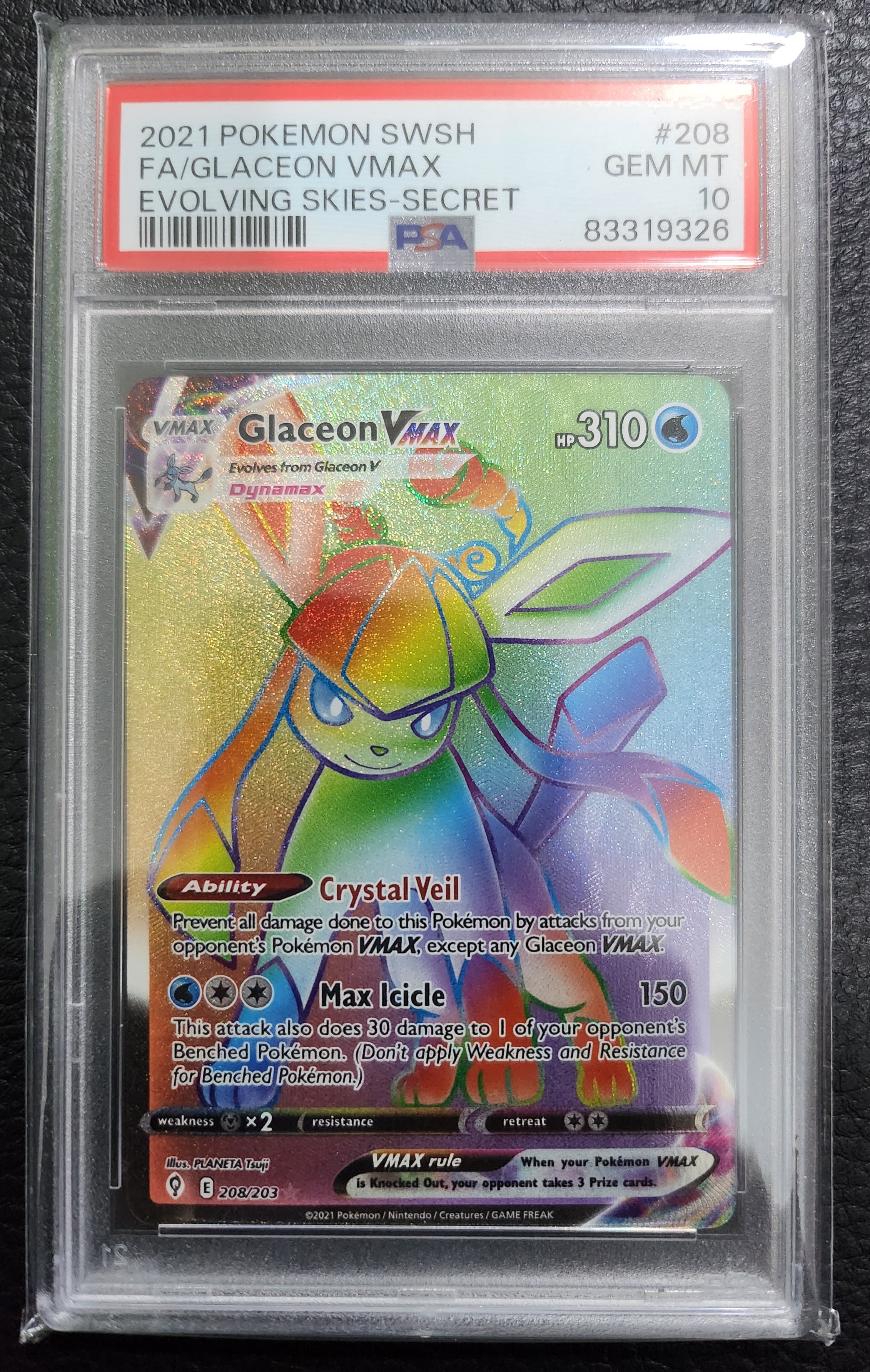Glaceon Vmax 208 PSA 10