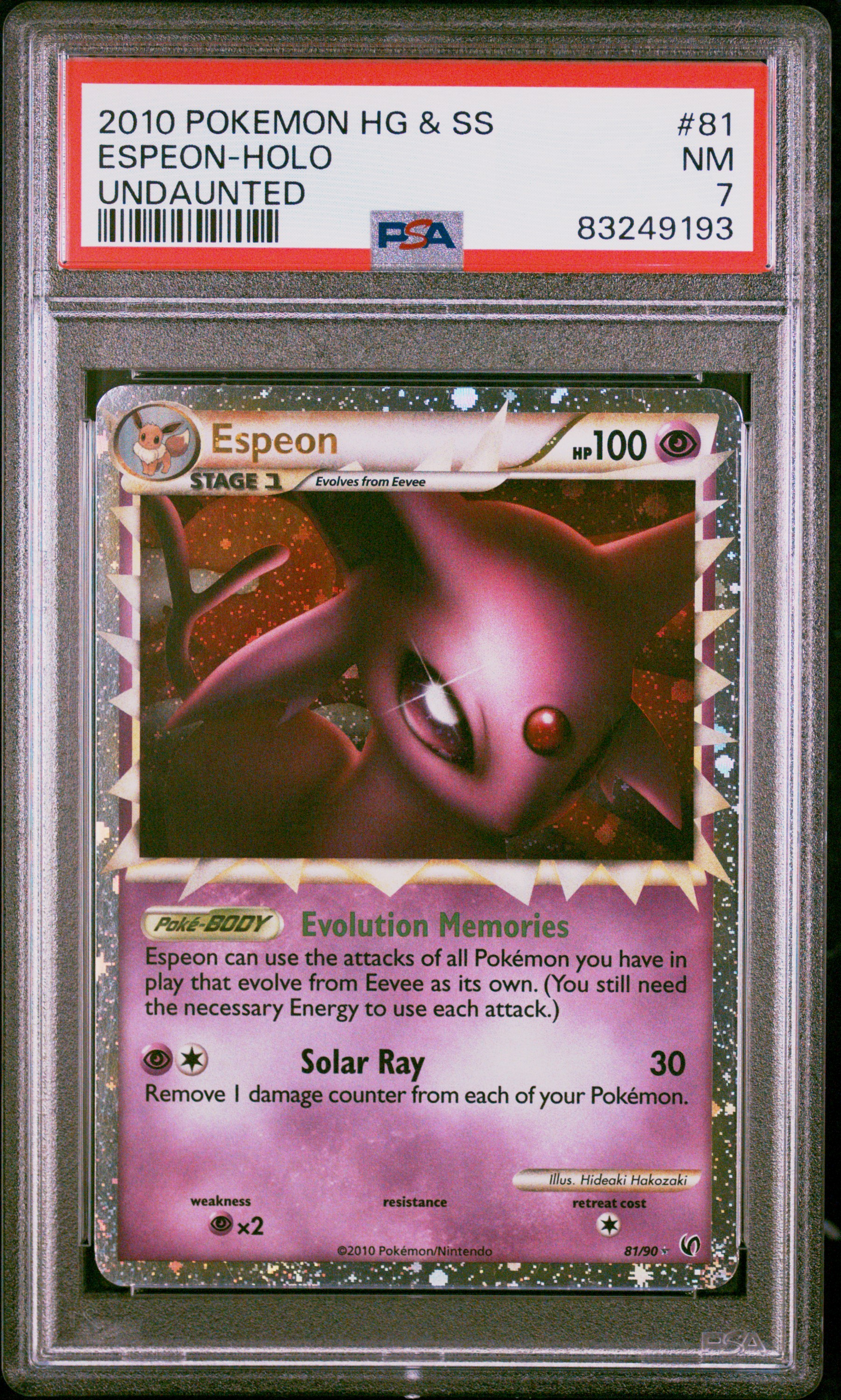 2010 Espeon Holo Undaunted PSA 7