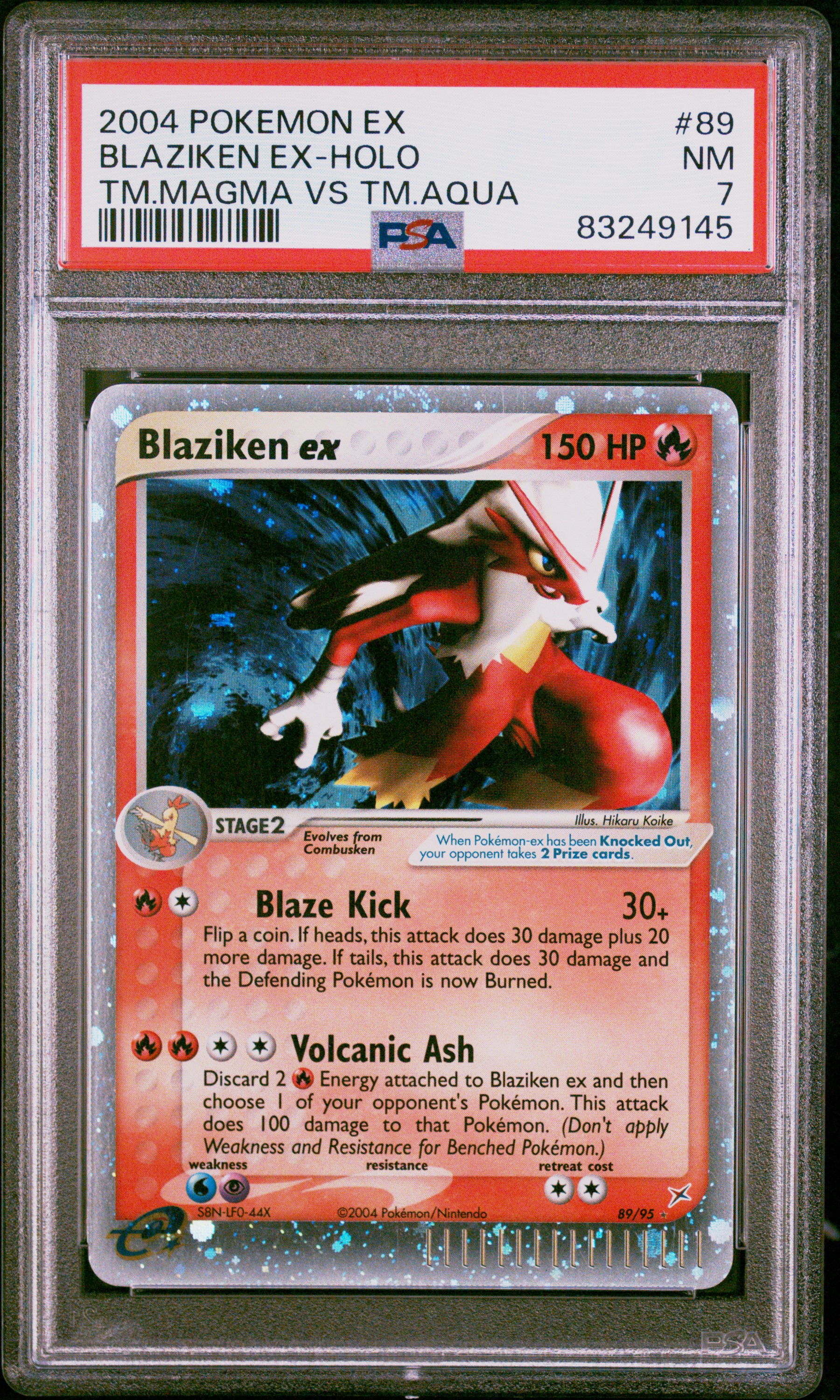 2004 Blaziken Holo Team Magma vs Team Aqua PSA 7