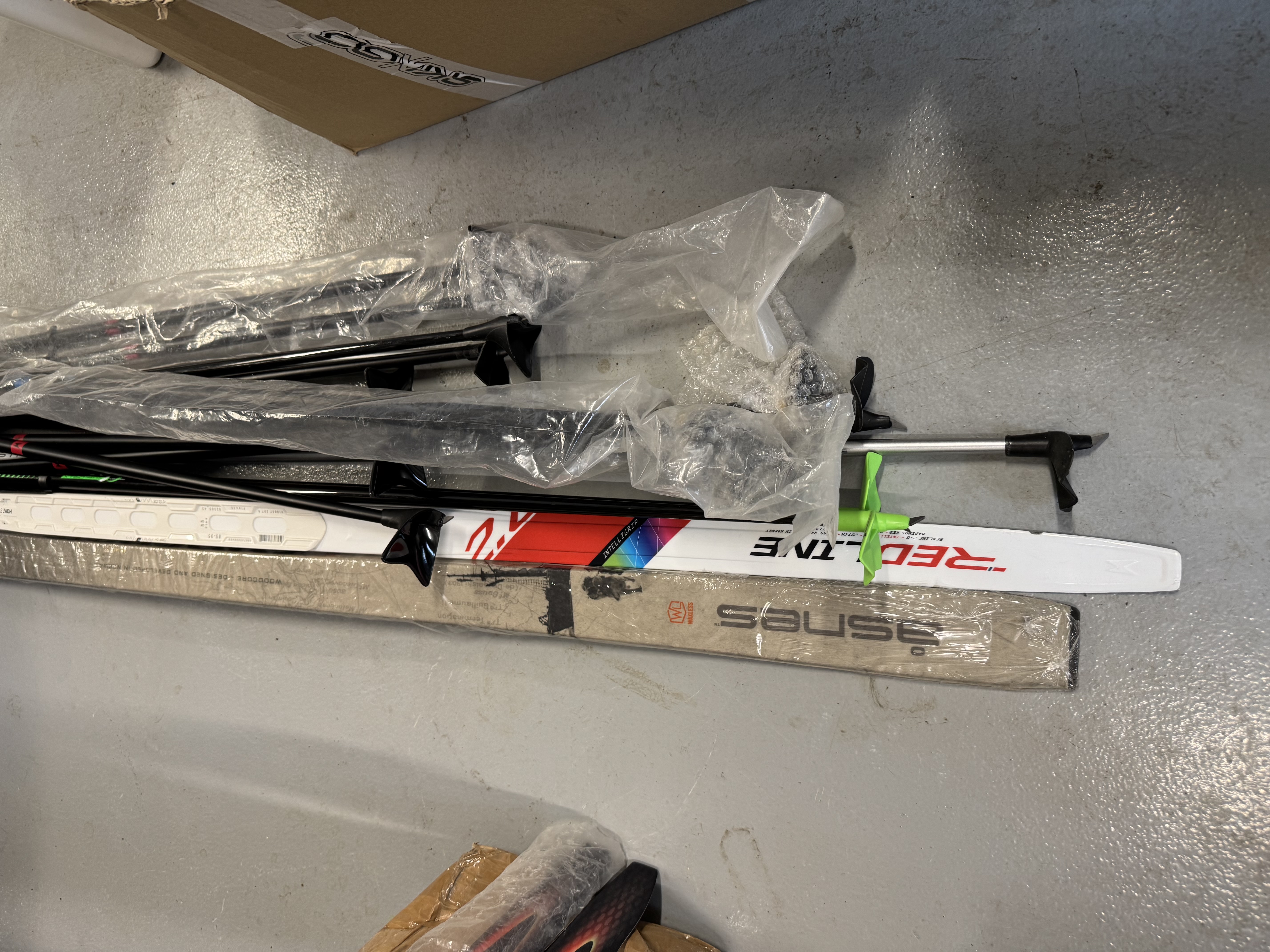 Stök skíði og skíðastafir