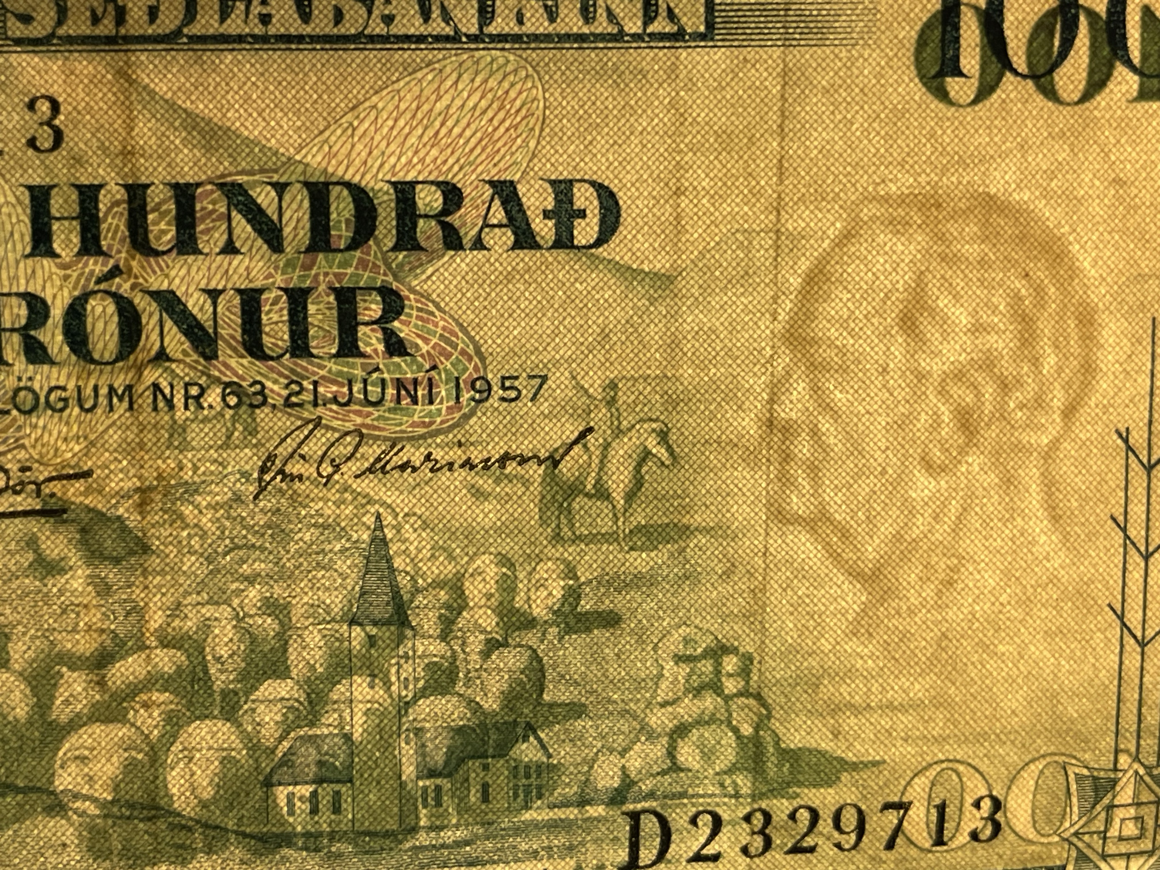 Hundrað króna seðill - fyrir myntbreytingu