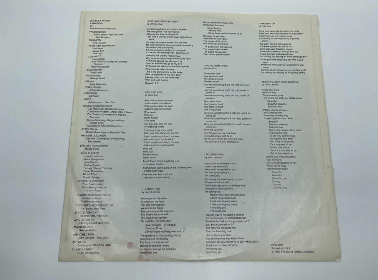 John Lennon, Yoko Ono - Double Fantasy